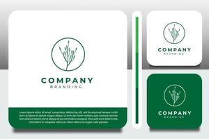 logo design template, with small green plant icon vector