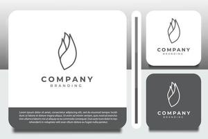 monochrome logo design template, with flower bud icon vector