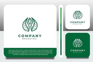 logo design template, with green leaves icon vector