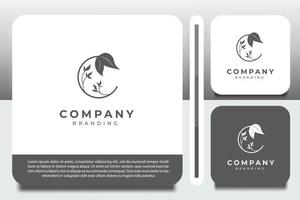logo design template, with letter c icon leaf logo vector