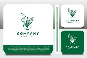 plantilla de diseño de logotipo, con icono de hojas verdes vector