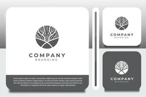 logo design template, with a small tree icon in a circle vector