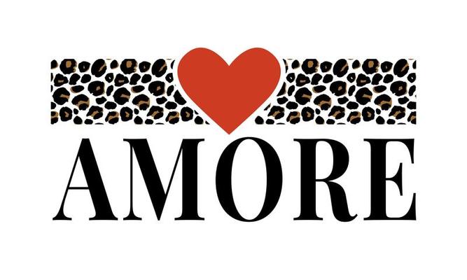 slogan AMORE phrase graphic vector Print Fashion lettering calligraphy