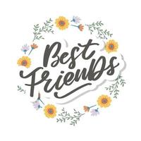 mejor amiga para siempre día de la amistad alma hermana con diseño de letras de corazón mejor amiga forewer bff mejores amigas vector