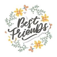 mejor amiga para siempre día de la amistad hermana del alma con diseño de letras de corazón mejor amiga para siempre bff mejores amigas vector