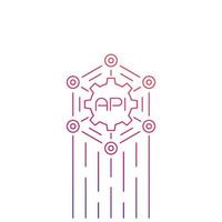 API, software integration, vector line art