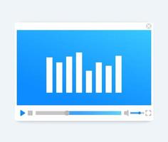 video, audio player interface, light modern template, vector illustration