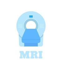 icono de escáner mri aislado en blanco en estilo plano vector