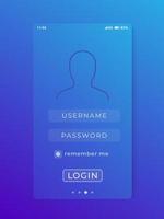 User Login, mobile interface, ui vector template