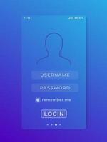 User Login, mobile interface, ui vector template