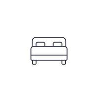 bedroom, bed line icon vector