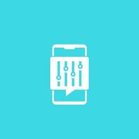 configuration with smartphone vector icon