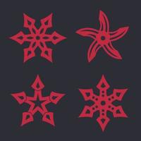 estrellas ninja, shurikens, ilustración vectorial