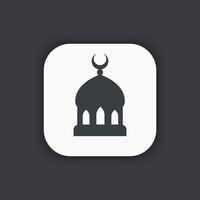 mosque icon, islam religion vector