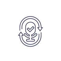 speech recognition, audio recording line icon vector