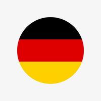 Round german flag vector icon isolated on white background. The flag of Germany in a circle