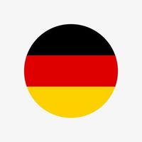 Round german flag vector icon isolated on white background. The flag of Germany in a circle