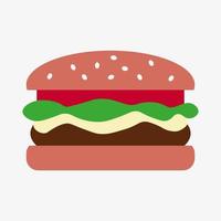 ilustración de vector de hamburguesa aislado sobre fondo blanco