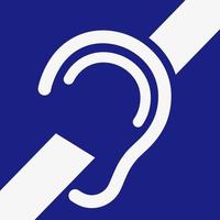 Hard of hearing. No hear icon. Deafness symbol. Deaf icon. Vector