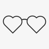 Heart shaped glasses vector icon isolated on white background