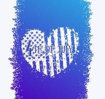 4th of july, Independence Day in USA, abstract heart with american flag, patriotic sign