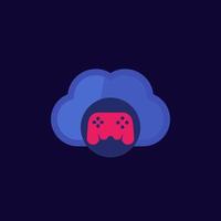 Cloud gaming icon with gamepad and cloud vector