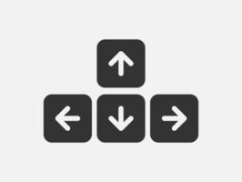 PC keyboard arrow keys vector icon isolated on white background