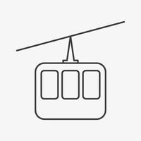 Cablecar outline vector icon