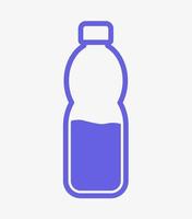 icono de vector de botella azul en estilo de diseño plano. botella con agua