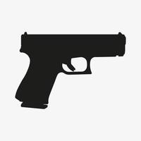 Gun icon isolated on white background. Pistol illustration. Weapon symbol