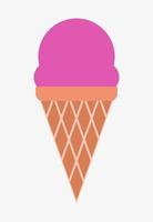 helado en estilo plano aislado sobre fondo blanco. Ilustración de vector de helado