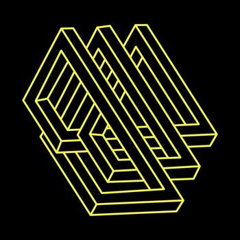 Impossible shapes. Web design elements. Optical illusion objects. Line design. Optical art. vector