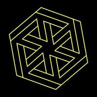 Impossible shapes logo design, optical illusion object. Optical art figure. Geometry. vector