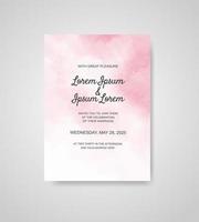 Wedding invitation with abstract watercolor background vector