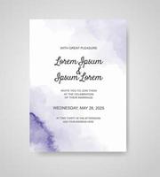 Wedding invitation with abstract watercolor background vector