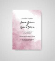 Wedding invitation with abstract watercolor background vector