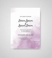 Wedding invitation with abstract watercolor background vector