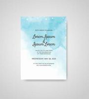 Wedding invitation with abstract watercolor background vector