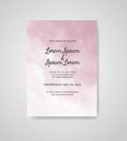 Wedding invitation with abstract watercolor background vector