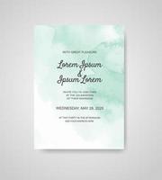 Wedding invitation with abstract watercolor background vector