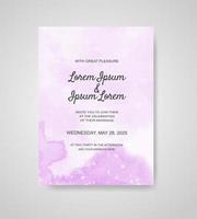 Wedding invitation with abstract watercolor background vector