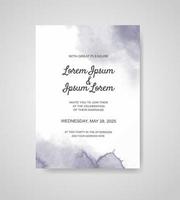 Wedding invitation with abstract watercolor background vector