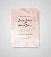 Wedding invitation with abstract watercolor background vector