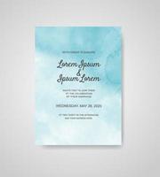 Wedding invitation with abstract watercolor background vector