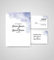 Wedding invitation with abstract watercolor background vector