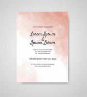 Wedding invitation with abstract watercolor background vector