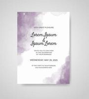 Wedding invitation with abstract watercolor background vector