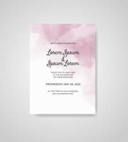 Wedding invitation with abstract watercolor background vector