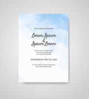 Wedding invitation with abstract watercolor background vector