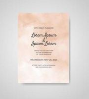 Wedding invitation with abstract watercolor background vector